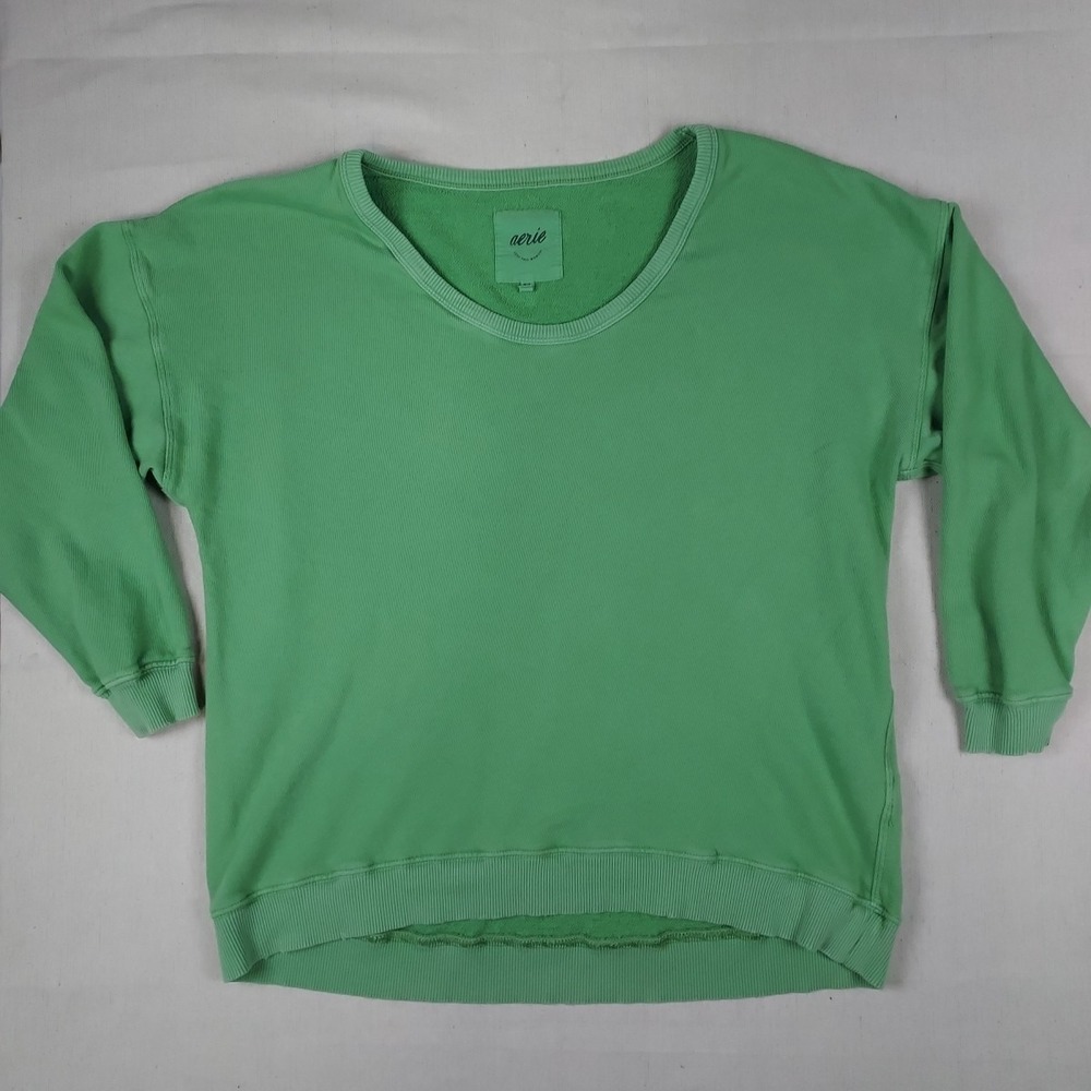 Aerie Women Small Green Sweatshirt Pullover Lounge Casual Soft Cozy Athleisure